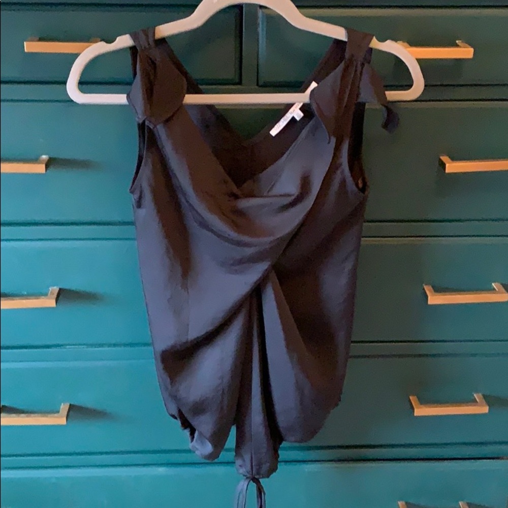 Rachel Roy Black Satin-like Top XS